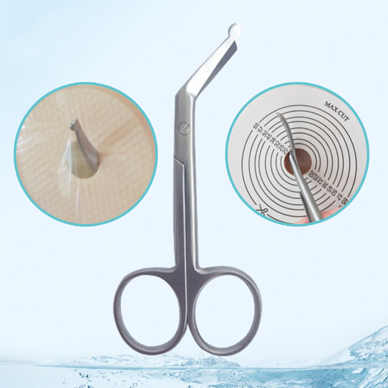 Medical Scissors - 医療用ストーブバッグはさみ、丸い頭の湾曲したデザイン、バッグ本体の感染防止、マコケアアクセサリー