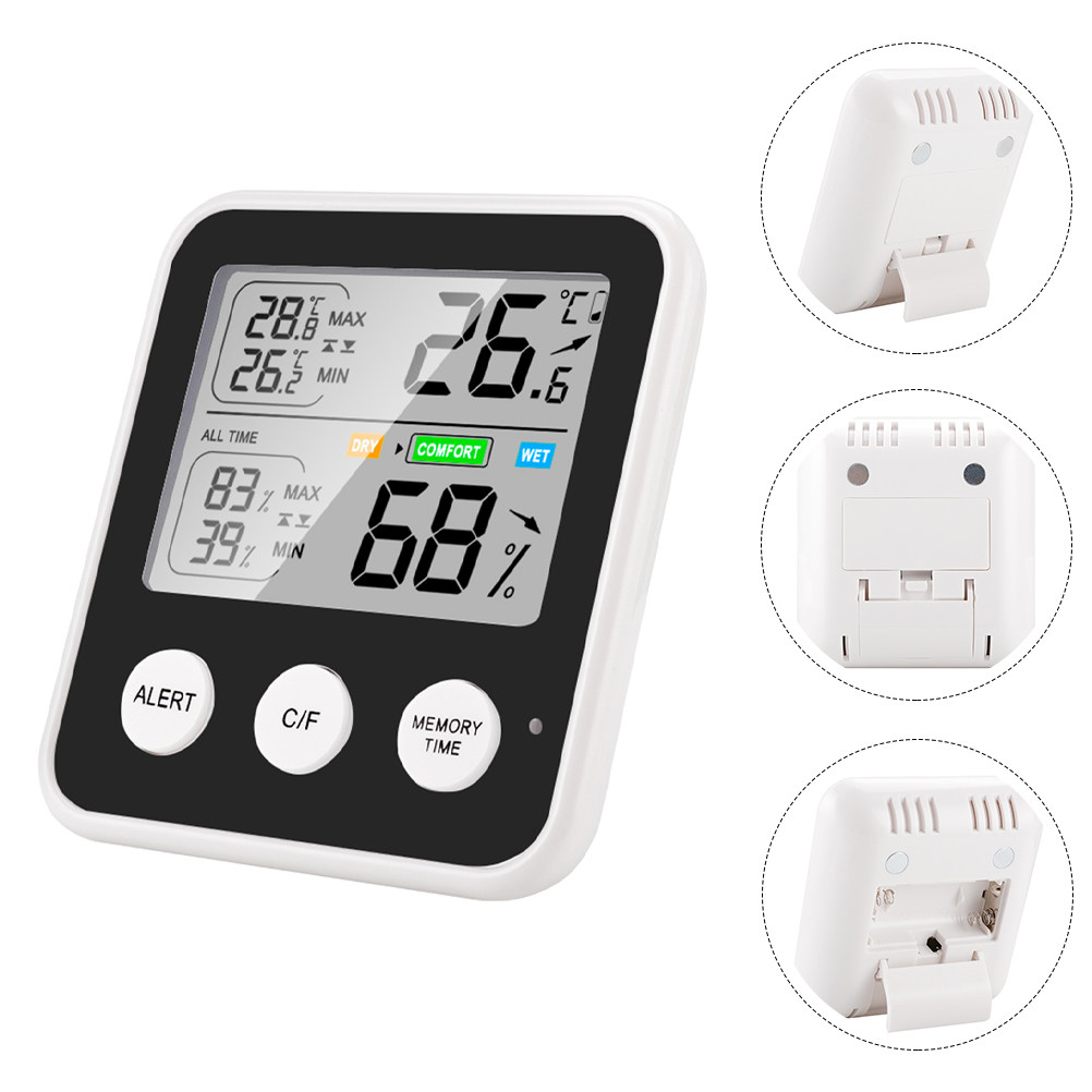 Thermometer Digital - デジタル式家庭用温湿度計、コンパクトなスタンド型、屋内温度・湿度測定器、高精度モニター、温室用。