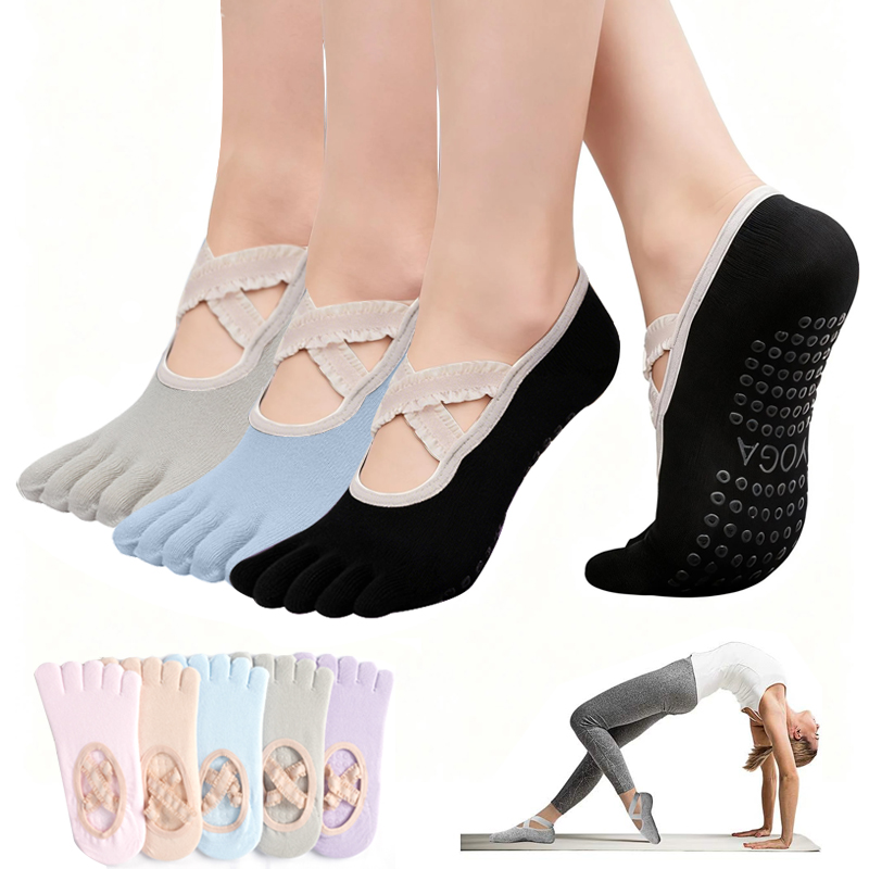 レディースノンスリップピラティスソックス女性レース包帯ヨガソ - Medical Tape のレビューと価格