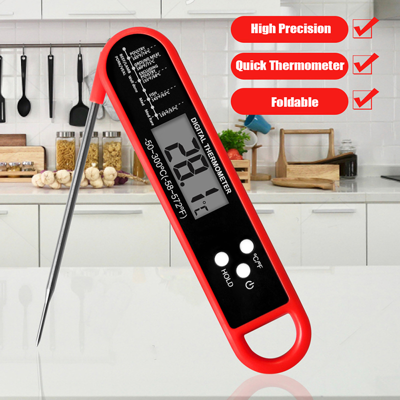 折りたたみ式肉用温度計デジタルキッチン食品調理用温度計肉水ミ - Thermometer Digital のレビューと価格