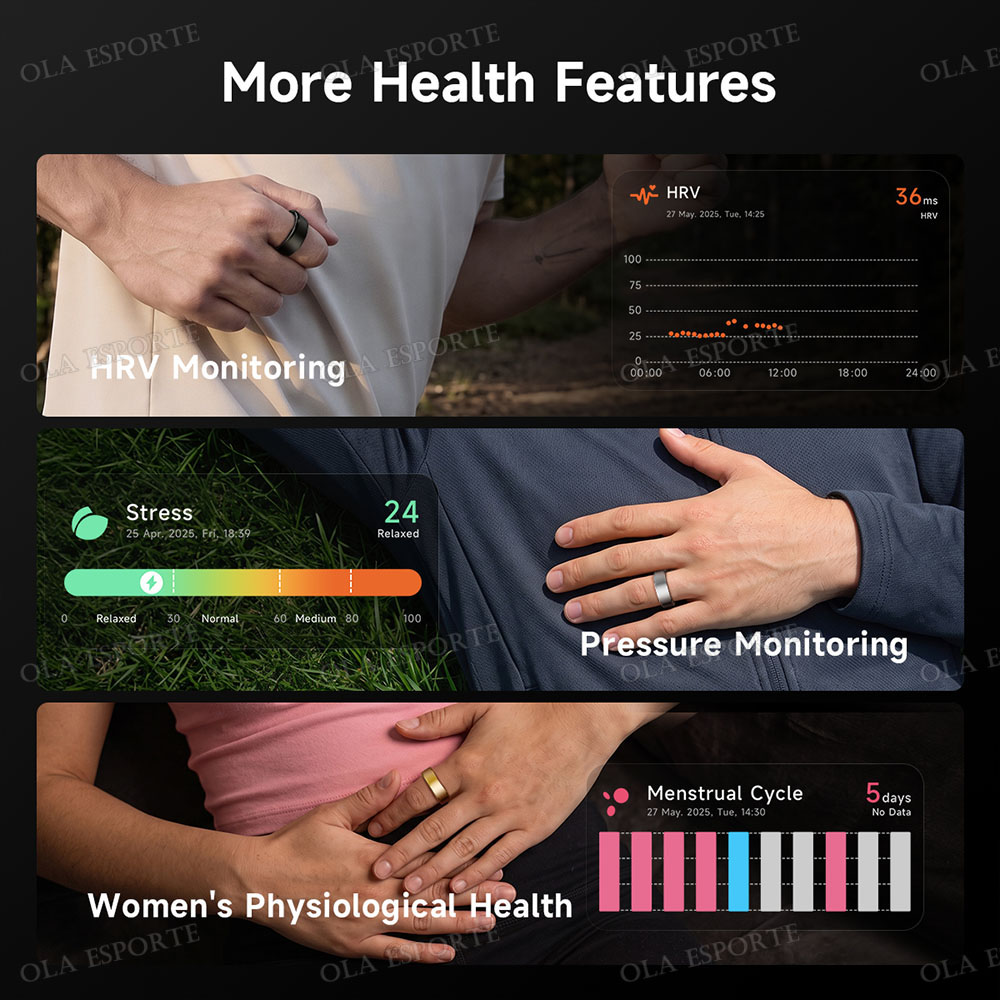 充電ケース付きスマートリング（男女兼用）。心拍数、血中酸素濃 - Blood Pressure Monitor のレビューと価格