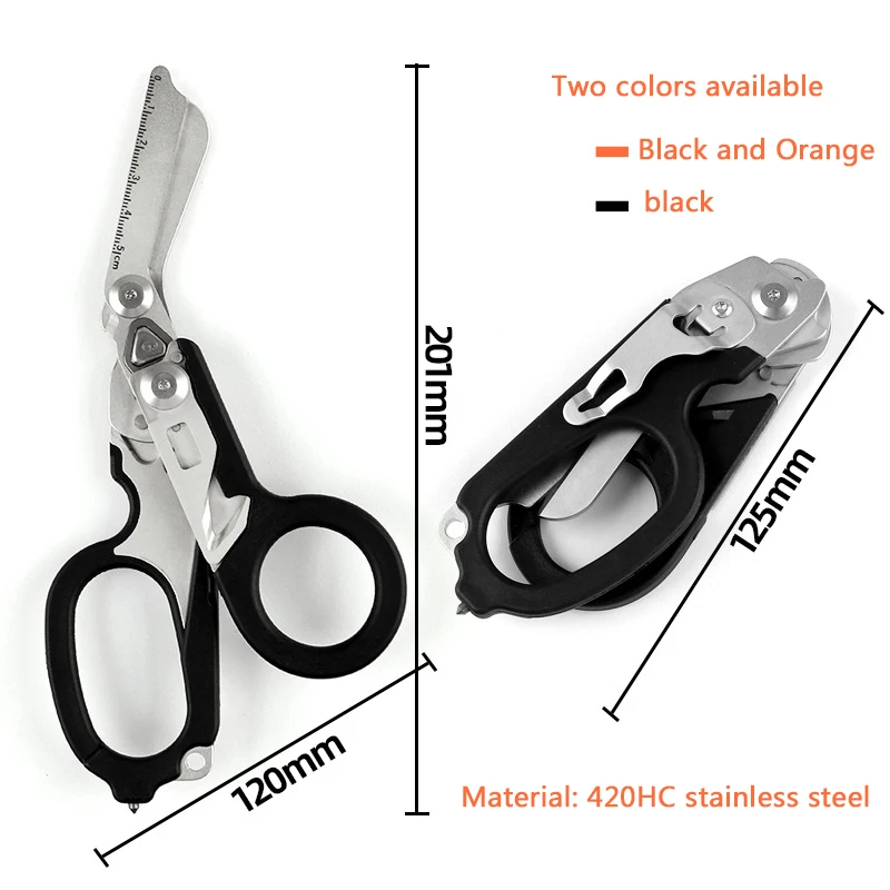 戦術的な多機能医療緊急対応シャー、折りたたみ式はさみ、ペンチ - Medical Scissors のレビューと価格